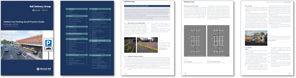 Thumbnails of selected pages from the RDG Station Car Parking Good Practice Guide